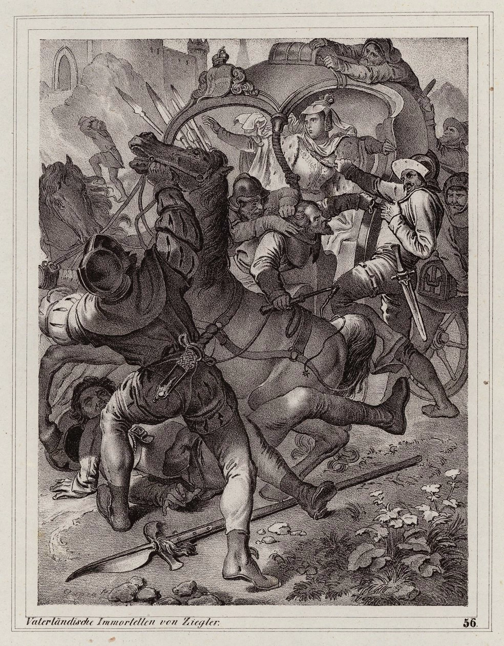 Peter Johann Nepomuk Geiger - Attacco al seguito dell'Imperatrice Eleonora